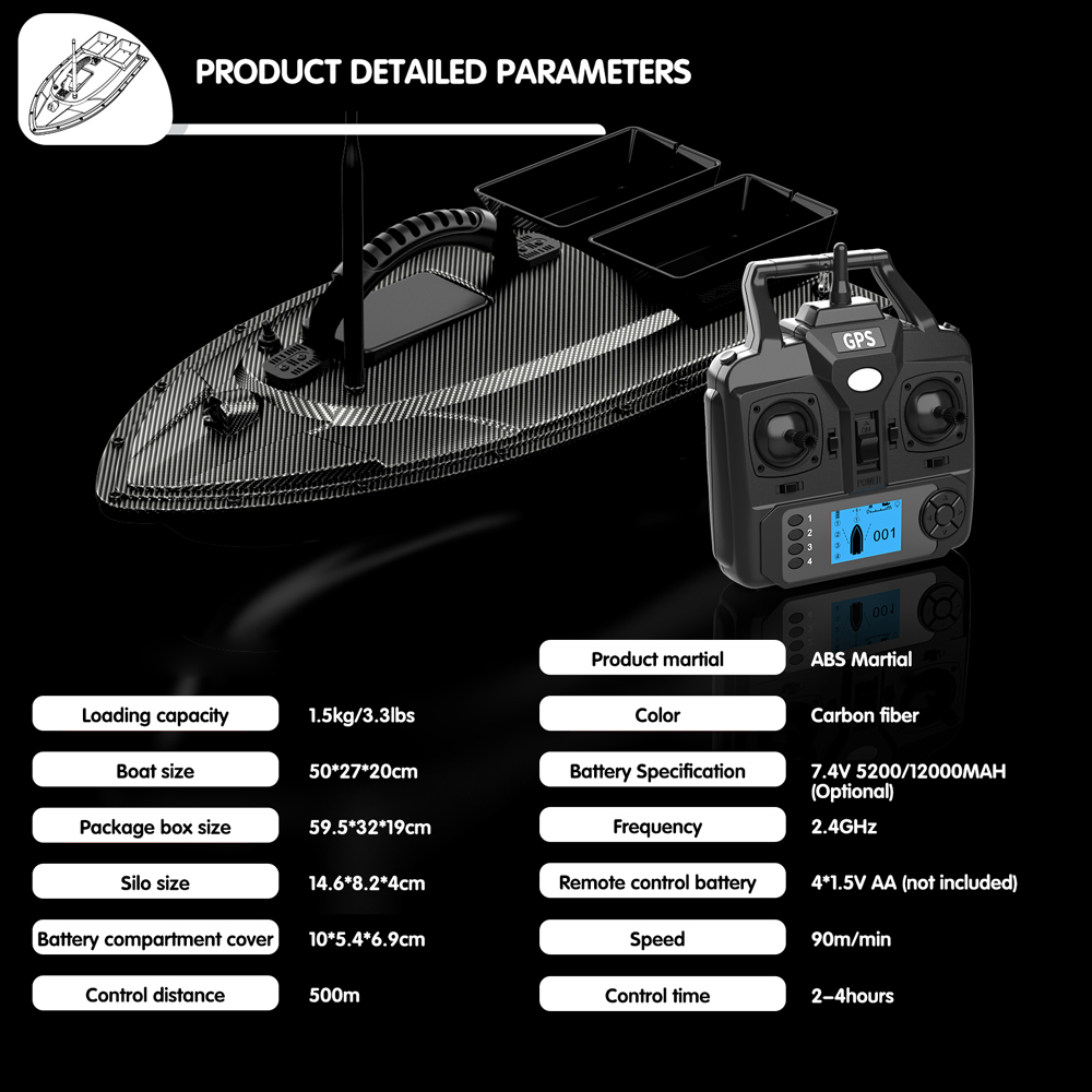 V070 12000mAh/5200mAh RC Bait  - огляд і ціна Fishing Boat Gps