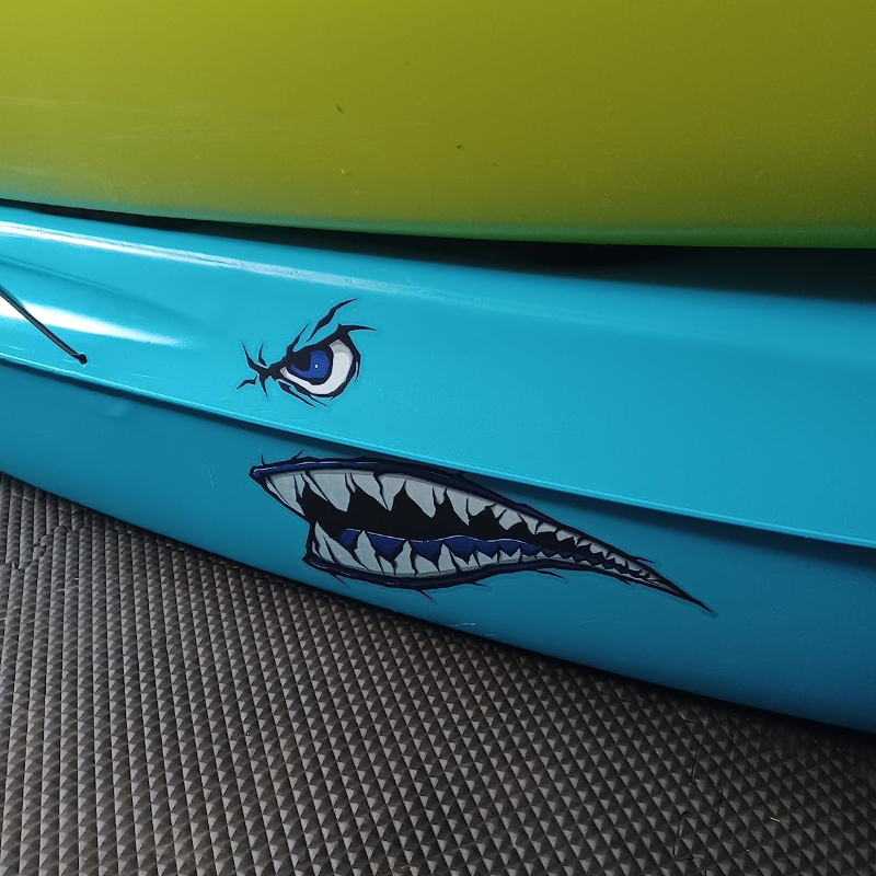 2PCS Shark Teeth Mouth Boat St - огляд і ціна Fishing Boat Trailer
